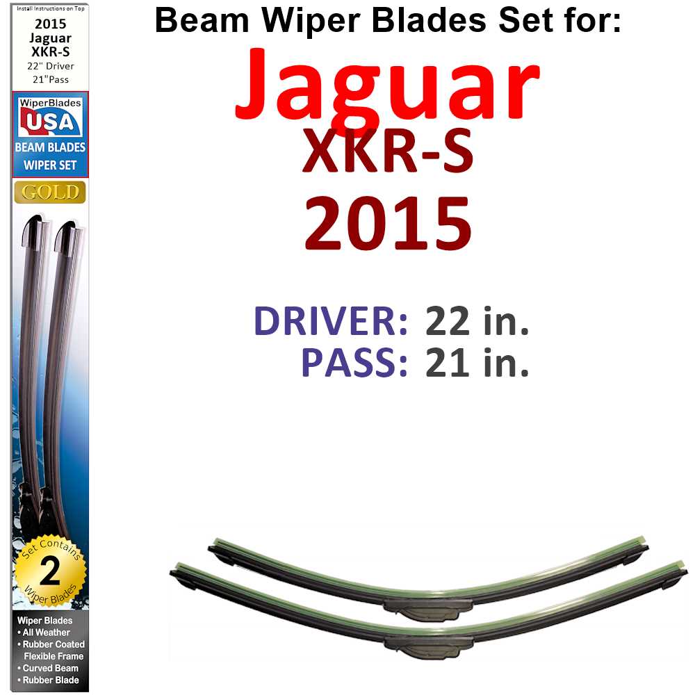 Beam Wiper Blades for 2015 Jaguar XKR-S (Set of 2) - Premium Automotive from Bronze Coco - Just $35.99! Shop now at Rapidvehicles