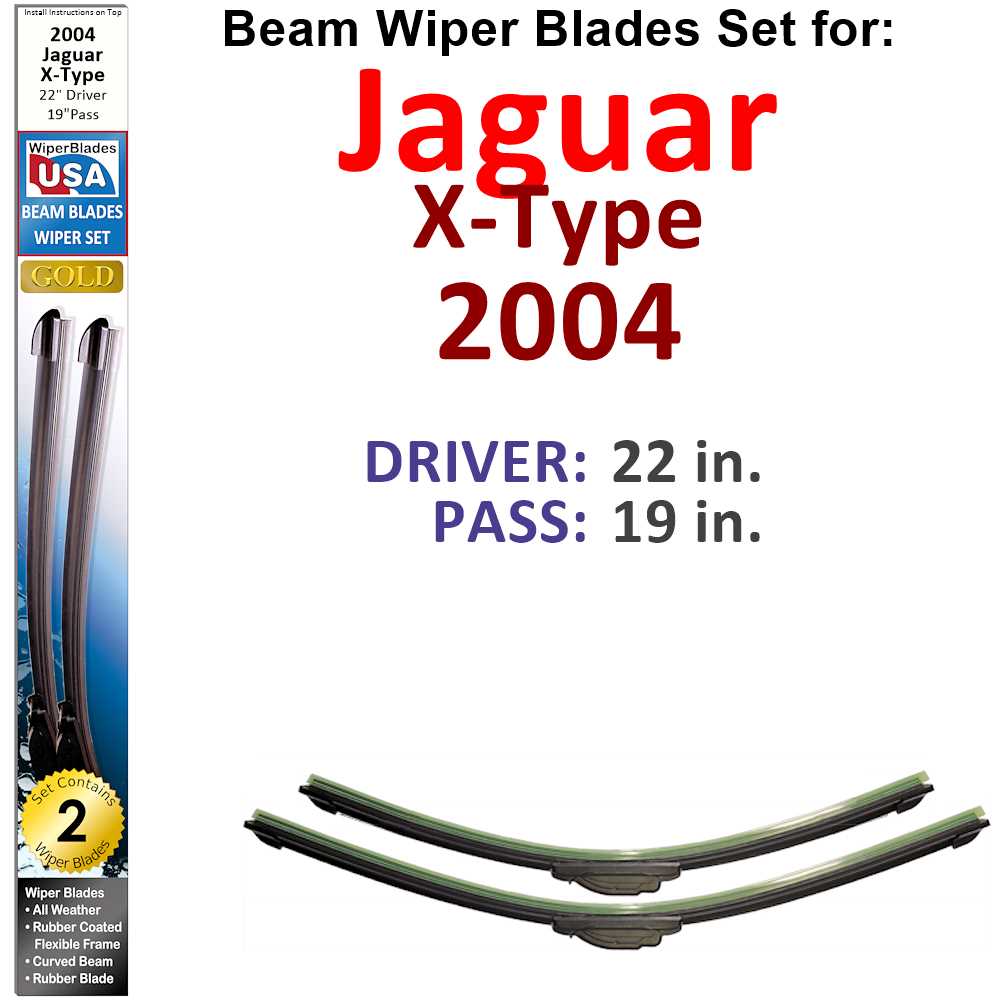 Beam Wiper Blades for 2004 Jaguar X-Type (Set of 2) - Premium Automotive from Bronze Coco - Just $32.99! Shop now at Rapidvehicles