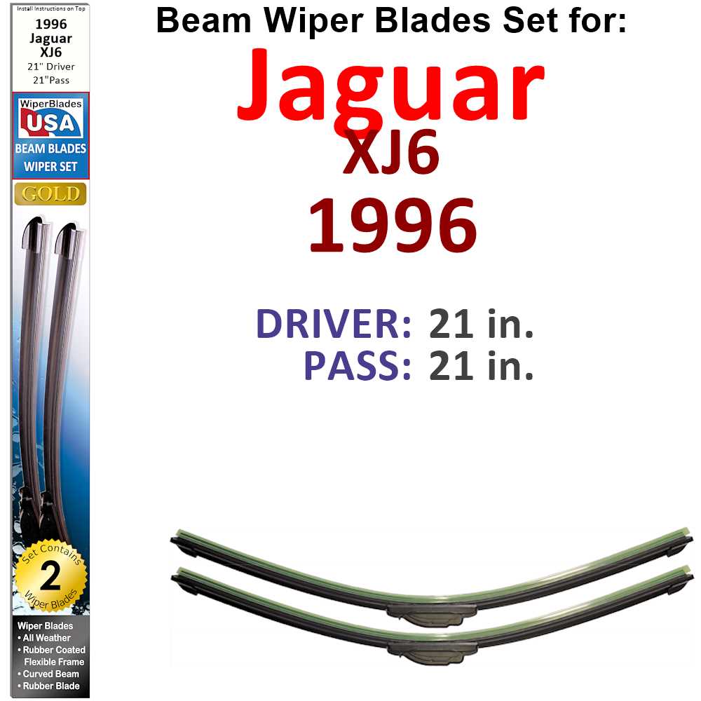 Beam Wiper Blades for 1996 Jaguar XJ6 (Set of 2) - Premium Automotive from Bronze Coco - Just $32.99! Shop now at Rapidvehicles