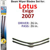 Beam Wiper Blades for 2007 Lotus Exige (Set of 2) - Premium Automotive from Bronze Coco - Just $27.99! Shop now at Rapidvehicles