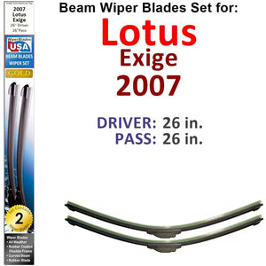 Beam Wiper Blades for 2007 Lotus Exige (Set of 2) - Premium Automotive from Bronze Coco - Just $27.99! Shop now at Rapidvehicles