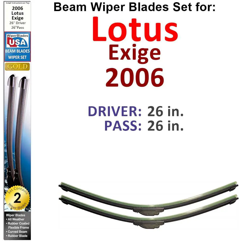 Beam Wiper Blades for 2006 Lotus Exige (Set of 2) - Premium Automotive from Bronze Coco - Just $35.99! Shop now at Rapidvehicles