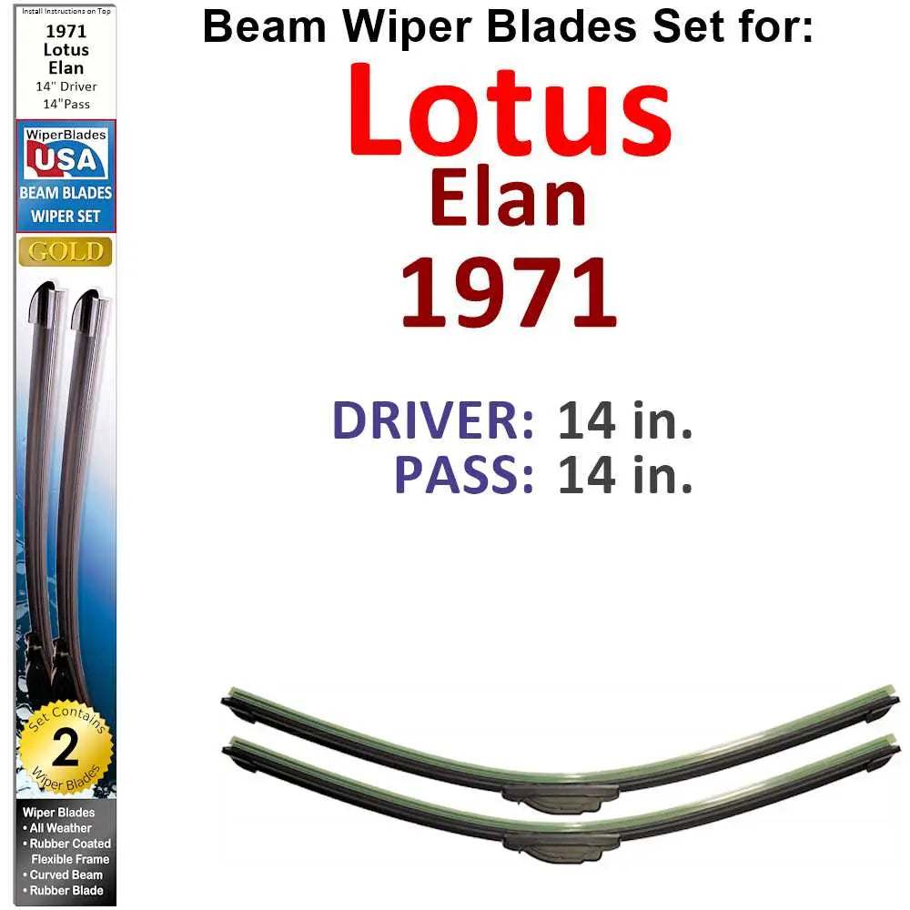 Beam Wiper Blades for 1971 Lotus Elan (Set of 2) 