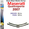 Beam Wiper Blades for 2007 Maserati Quattroporte (Set of 2) - Premium Automotive from Bronze Coco - Just $32.99! Shop now at Rapidvehicles