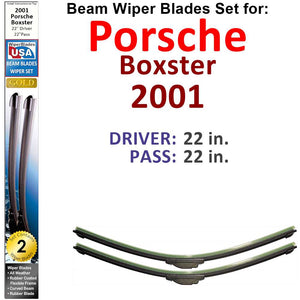 Beam Wiper Blades for 2001 Porsche Boxster (Set of 2) - Premium Automotive from Bronze Coco - Just $27.99! Shop now at Rapidvehicles