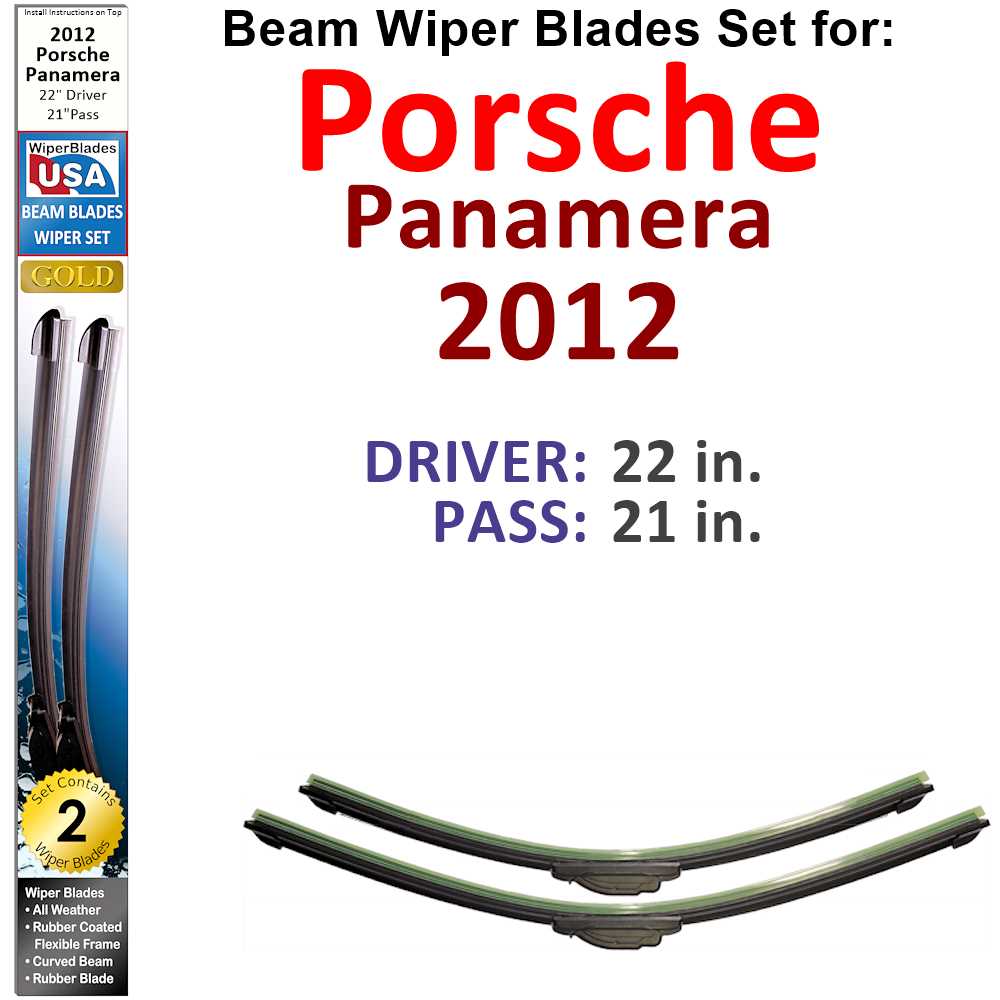 Beam Wiper Blades for 2012 Porsche Panamera (Set of 2) - Premium Automotive from Bronze Coco - Just $32.99! Shop now at Rapidvehicles