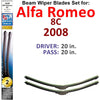 Beam Wiper Blades for 2008 Alfa Romeo 8C (Set of 2) - Premium Automotive from Bronze Coco - Just $27.99! Shop now at Rapidvehicles