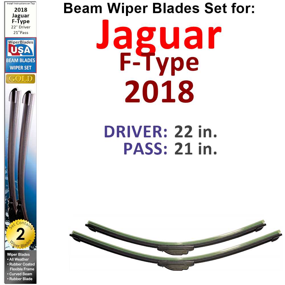 Beam Wiper Blades for 2018 Jaguar F-Type (Set of 2) - Premium Automotive from Bronze Coco - Just $27.99! Shop now at Rapidvehicles