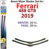 Beam Wiper Blades for 2019 Ferrari 488 GTB (Set of 2) - Premium Automotive from Bronze Coco - Just $27.99! Shop now at Rapidvehicles