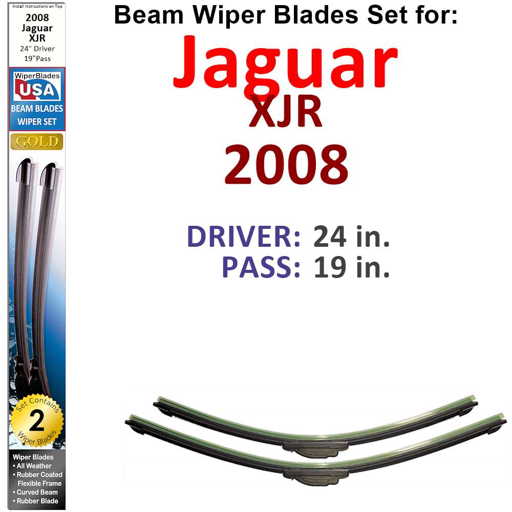 Beam Wiper Blades for 2008 Jaguar XJR (Set of 2) - Premium Automotive from Bronze Coco - Just $27.99! Shop now at Rapidvehicles