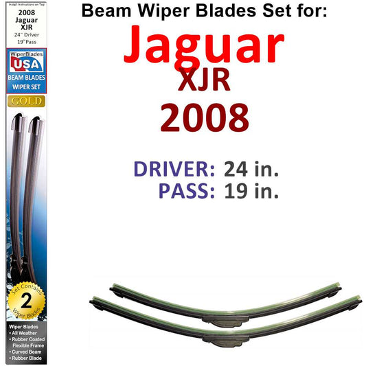 Beam Wiper Blades for 2008 Jaguar XJR (Set of 2) - Premium Automotive from Bronze Coco - Just $32.99! Shop now at Rapidvehicles