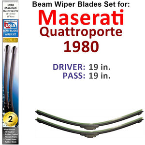 Beam Wiper Blades for 1980 Maserati Quattroporte (Set of 2) - Premium Automotive from Bronze Coco - Just $27.99! Shop now at Rapidvehicles