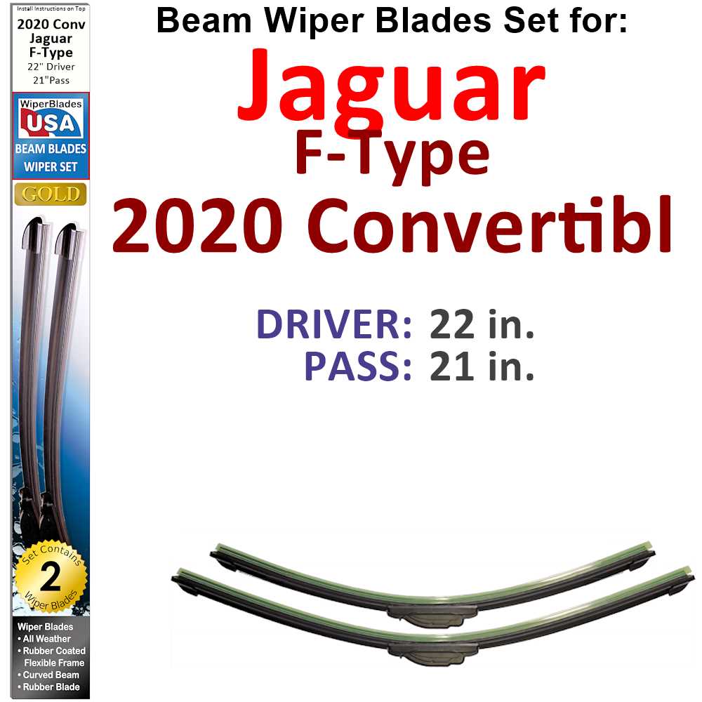 Beam Wiper Blades for 2020 Jaguar F-Type  Convertible (Set of 2) - Premium Automotive from Bronze Coco - Just $27.99! Shop now at Rapidvehicles