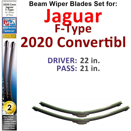 Beam Wiper Blades for 2020 Jaguar F-Type  Convertible (Set of 2) - Premium Automotive from Bronze Coco - Just $39.99! Shop now at Rapidvehicles