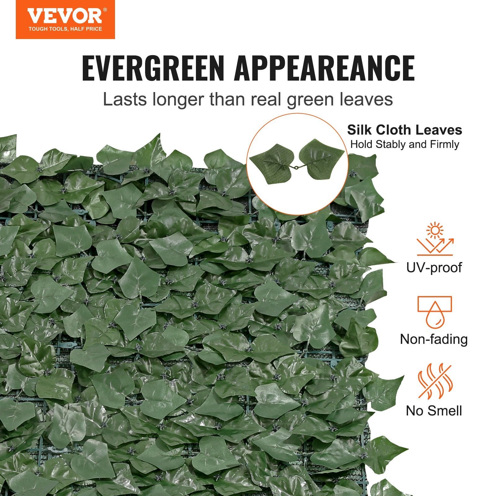 VEVOR Ivy Privacy Fence, 96 x 72 in Artificial Green Wall Screen, Greenery Ivy Fence with Mesh Cloth Backing and Strengthened Joint, Faux Hedges Vine Leaf Decoration for Outdoor Garden, Yard, Balcony - Premium Faux Ivy Privacy Fence Screen from VEVOR - Just $90.99! Shop now at Rapidvehicles