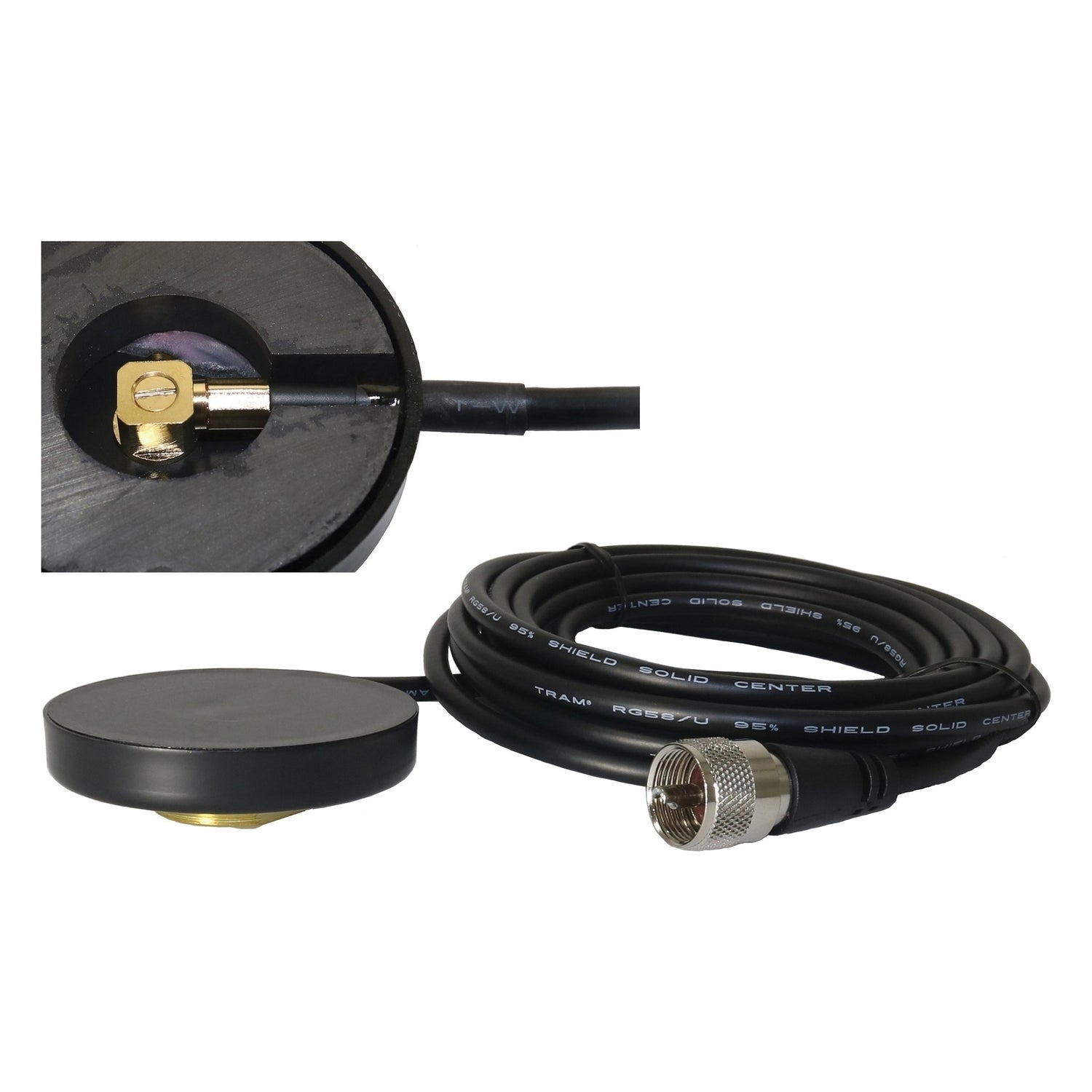 Tram 1228-UHF UHF Strong 2-1/2-In. NMO Magnet Mount for High Frequencies, 12-Ft. Cable with PL-259 Connector (Black) - Premium CB Radios & Scanners from TRAM(R) - Just $34.99! Shop now at Rapidvehicles