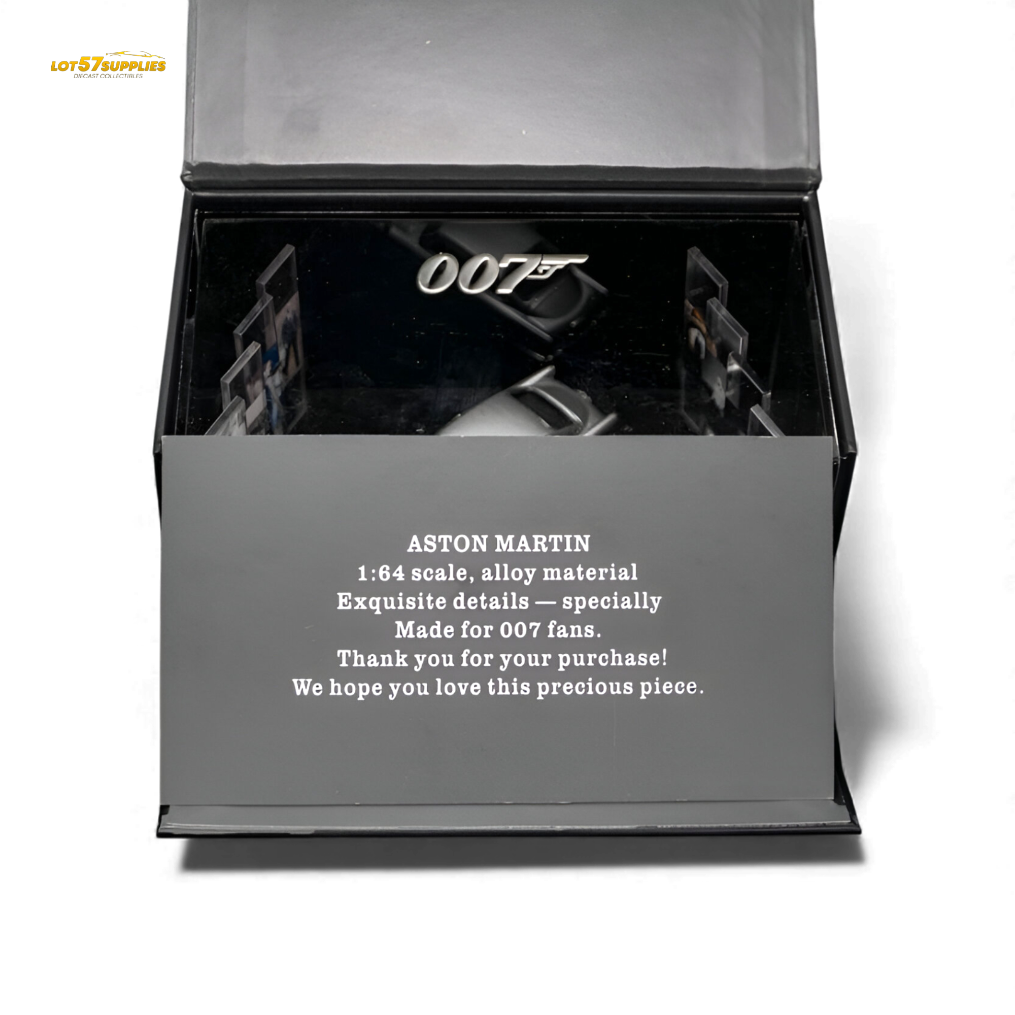 (Pre-Order) Aston Martin DB5 High Gloss Silver Figurine Ver 1:64