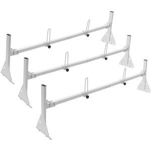 VEVOR Van Ladder Rack, 56.3-61.4" Adjustable Rain Gutter Van Roof Racks, Alloy Steel Roof Rack with 750 lbs Capacity, Van Roof Ladder Rack with Ladder Stoppers, Compatible with Full-Size Vans, 3 Bars - Premium Ladder Racks from VEVOR - Just $152.09! Shop now at Rapidvehicles