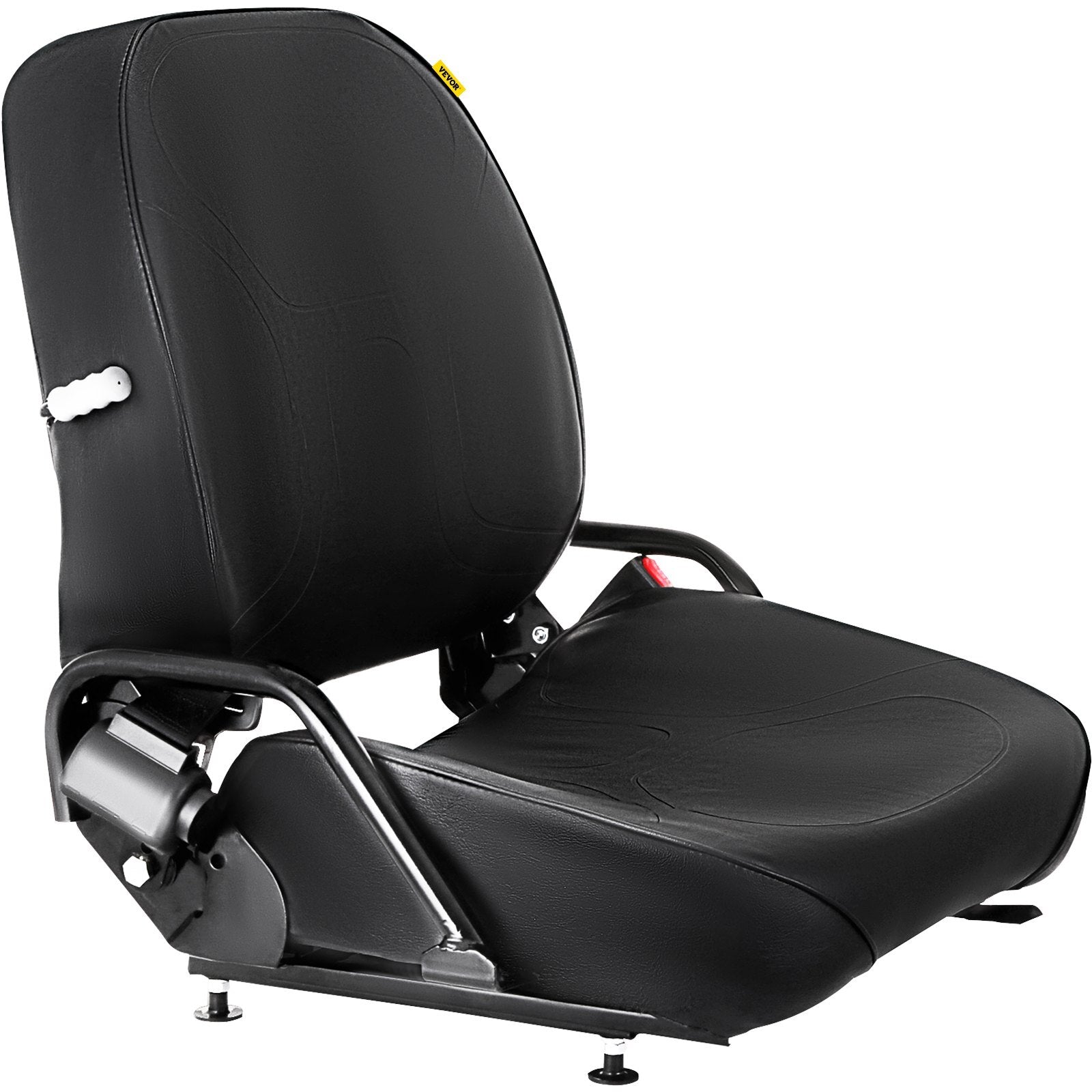 VEVOR Universal Forklift Seat Komatsu Style Folding Forklift Seat with Retractable Seatbelt and Adjustable Backrest Suspension Seat for Tractors Backhoes - Premium Tractor Seat from VEVOR - Just $137.79! Shop now at Rapidvehicles