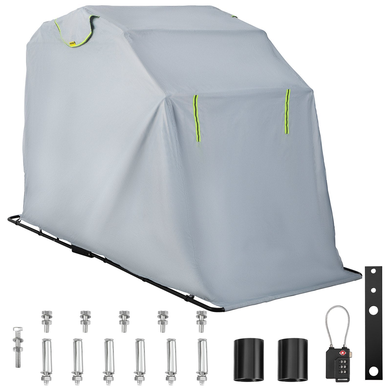 VEVOR Motorcycle Shelter, Waterproof Motorcycle Cover, Heavy Duty Motorcycle Shelter Shed, 420D Oxford Motorbike Shed Anti-UV, 110.2"x41.3"x63.8" Grey Shelter Storage Garage Tent w/Lock & Weight Bag - Premium Motorcycle Shelter from VEVOR - Just $318.99! Shop now at Rapidvehicles