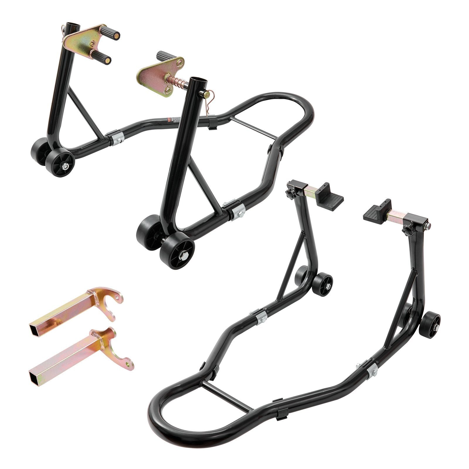 VEVOR Motorcycle Stand Lift, 850lbs Front Rear Combo Stand Lift Stand, Front and Rear Wheel Fork Stand, U+L Fork Swingarm Spool, Compatible with Most Yamaha Honda Kawasaki Suzuki Motorcycles, Black - Premium Motorcycle Wheel Lift Stand from VEVOR - Just $88.44! Shop now at Rapidvehicles