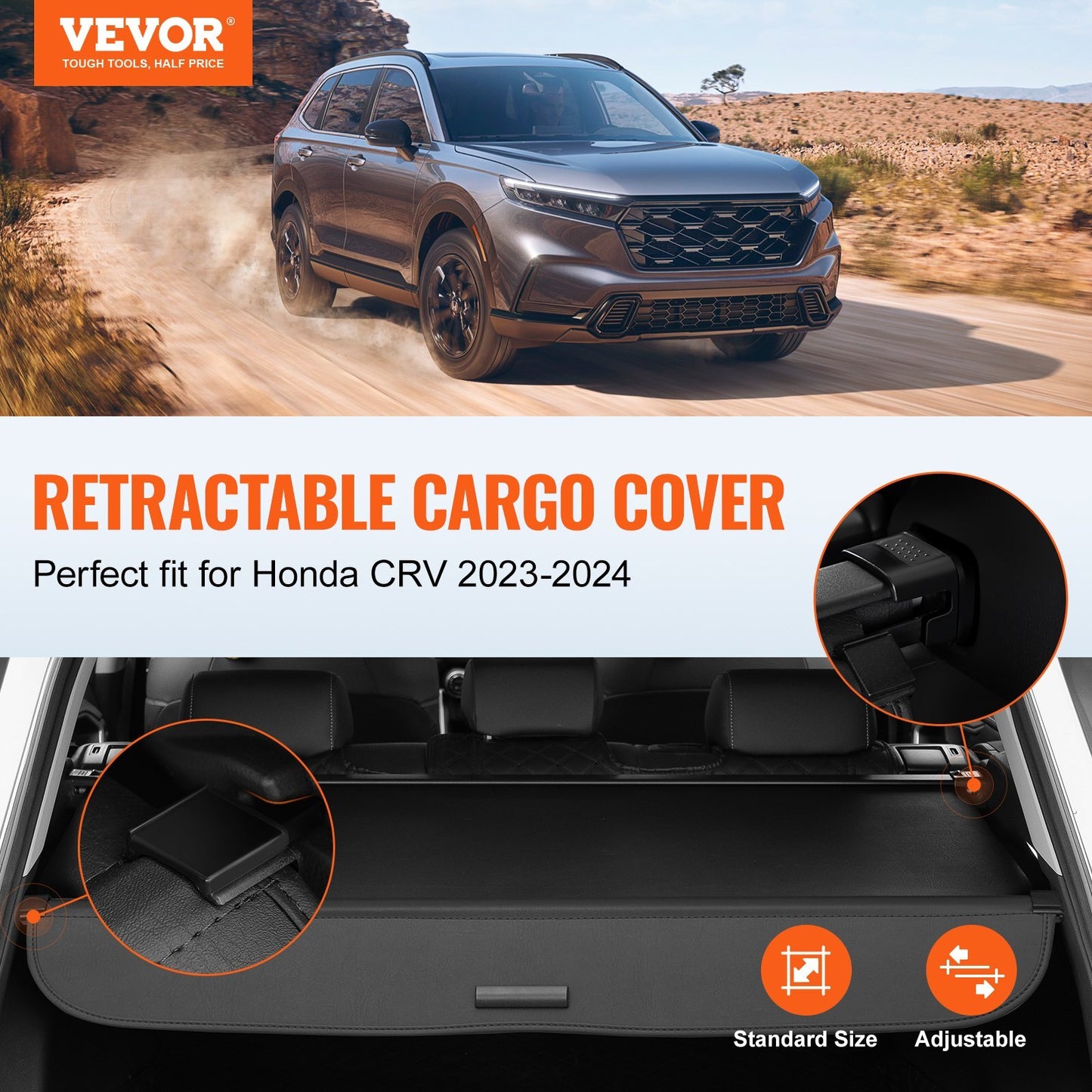 VEVOR Retractable Cargo Cover for Honda CRV 2023-2024 Upgraded - Premium Automobile Cargo Covers from VEVOR - Just $89.89! Shop now at Rapidvehicles