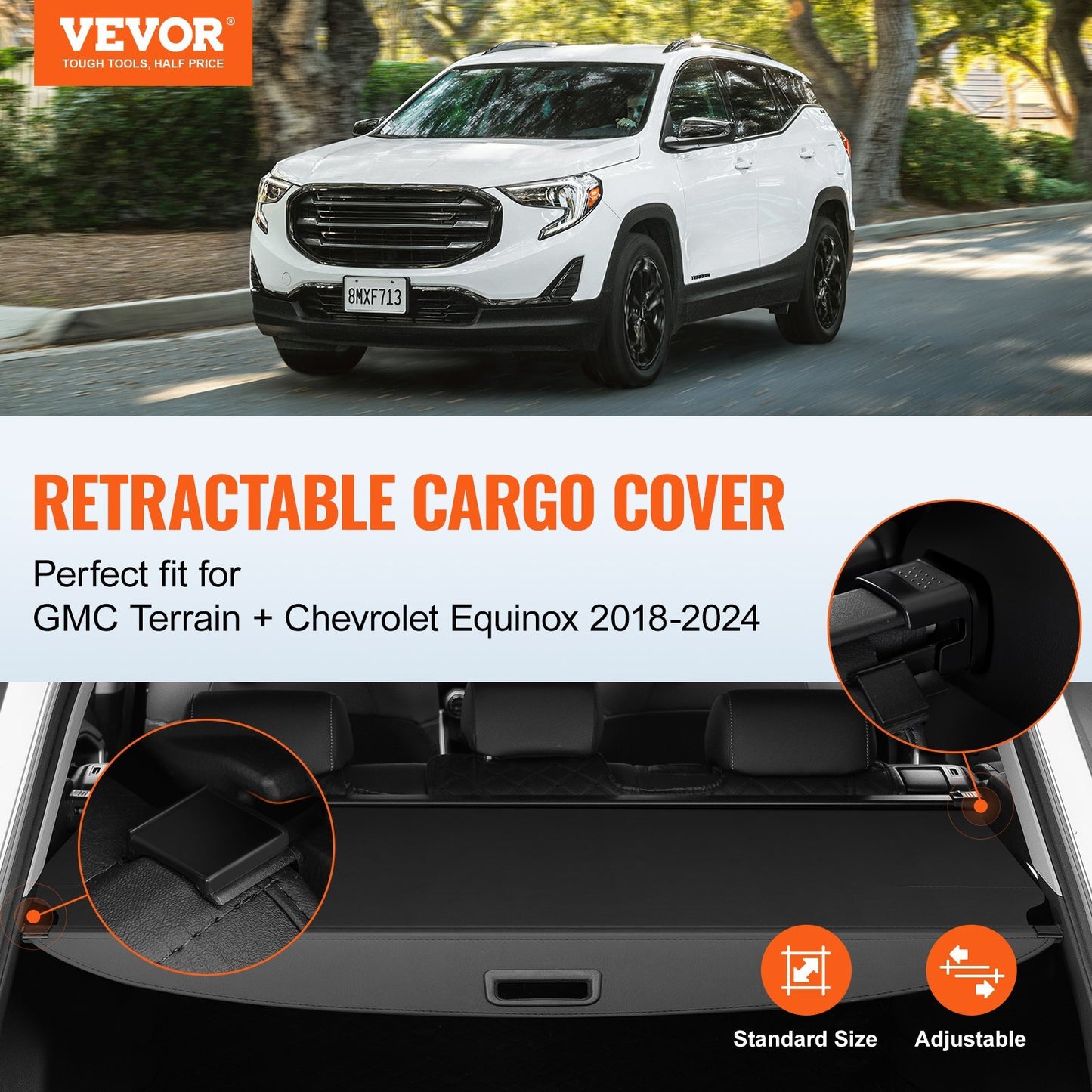 VEVOR Retractable Cargo Cover for GMC Terrain + Chevrolet Equinox - Premium Automobile Cargo Covers from VEVOR - Just $81.19! Shop now at Rapidvehicles