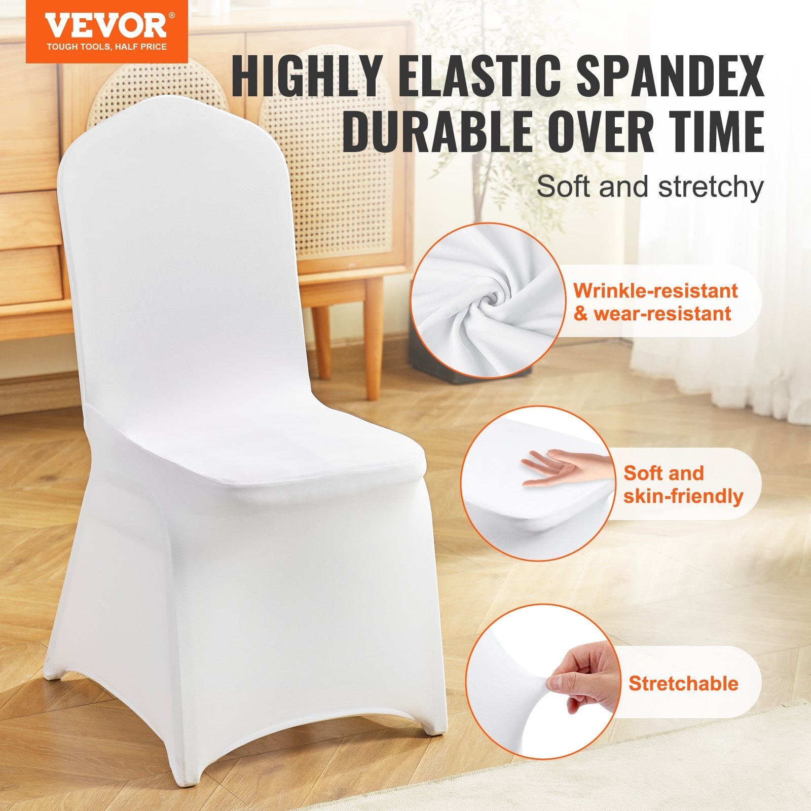 VEVOR Stretch Spandex Folding Chair Covers, Universal Fitted - Premium Wedding Chair Covers from VEVOR - Just $47.48! Shop now at Rapidvehicles