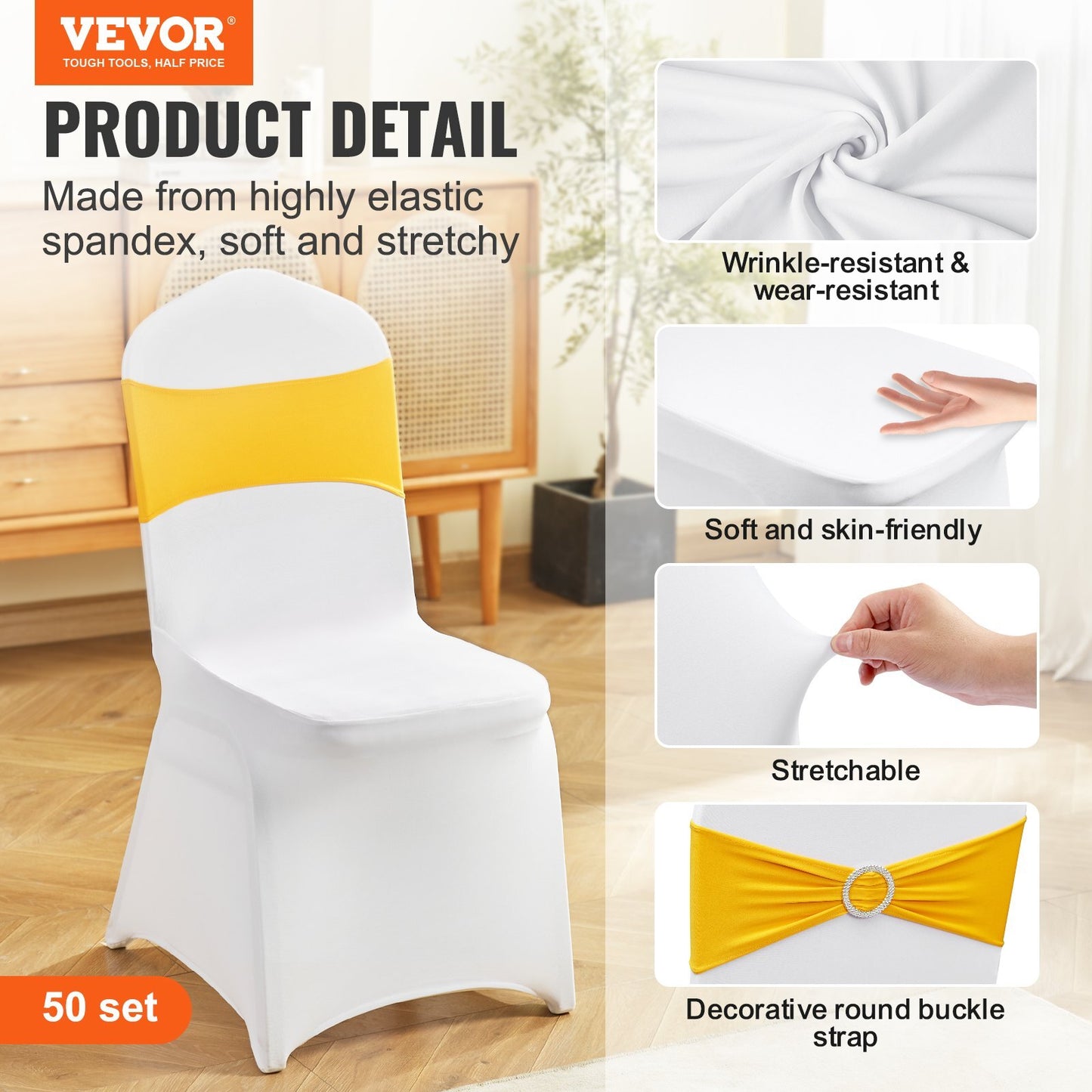 VEVOR Stretch Spandex Folding Chair Covers, Universal Fitted - Premium Wedding Chair Covers from VEVOR - Just $128.30! Shop now at Rapidvehicles