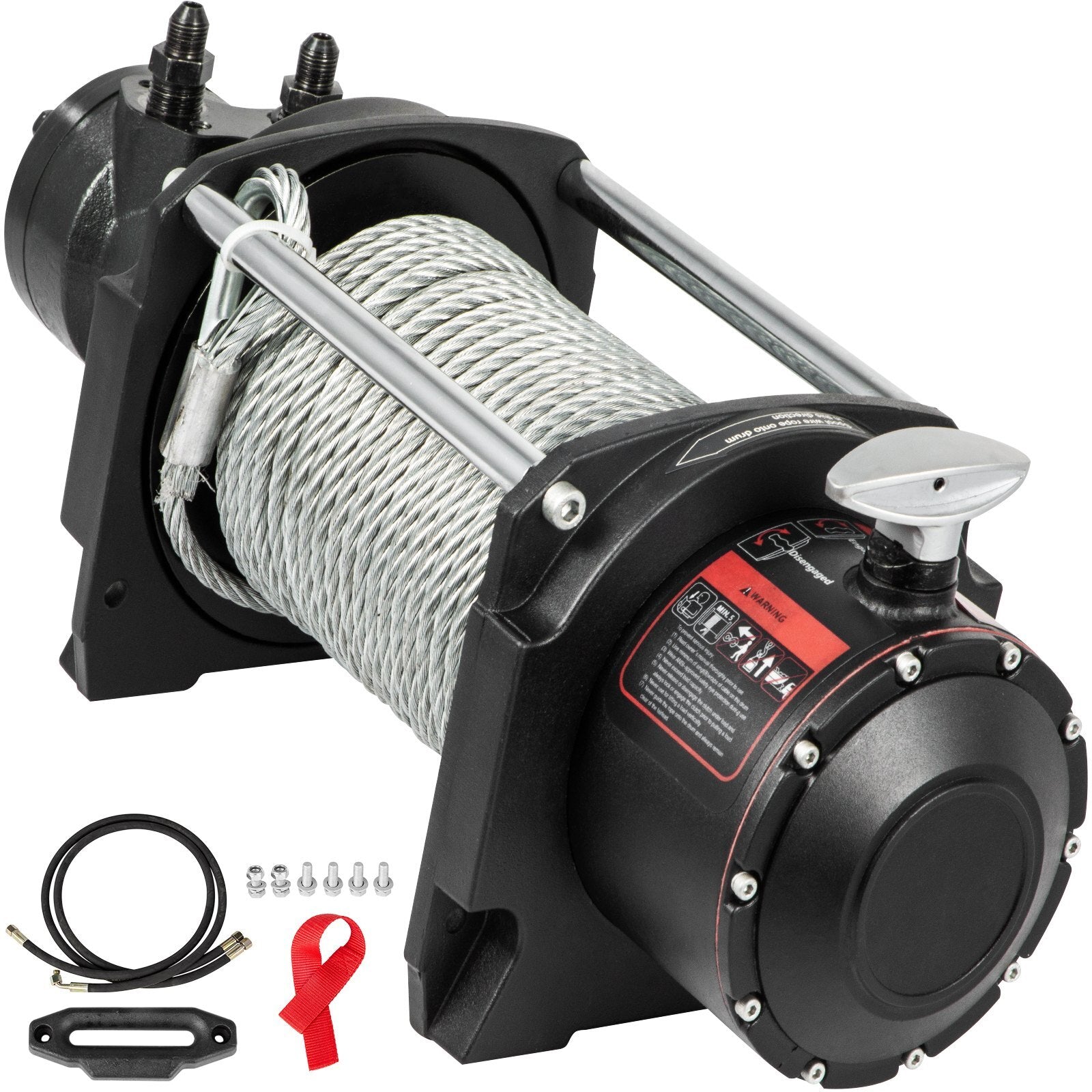 VEVOR Industrial Hydraulic Winch 10,000lbs, Hydraulic Anchor Winch with 24m Strong Steel Cable, Hydraulic Drive Winch Adapter Kit, Utility Winch with Mechanical Lock for Tacoma Yukon Hummer, etc. - Premium Hydraulic Winch from VEVOR - Just $503.09! Shop now at Rapidvehicles