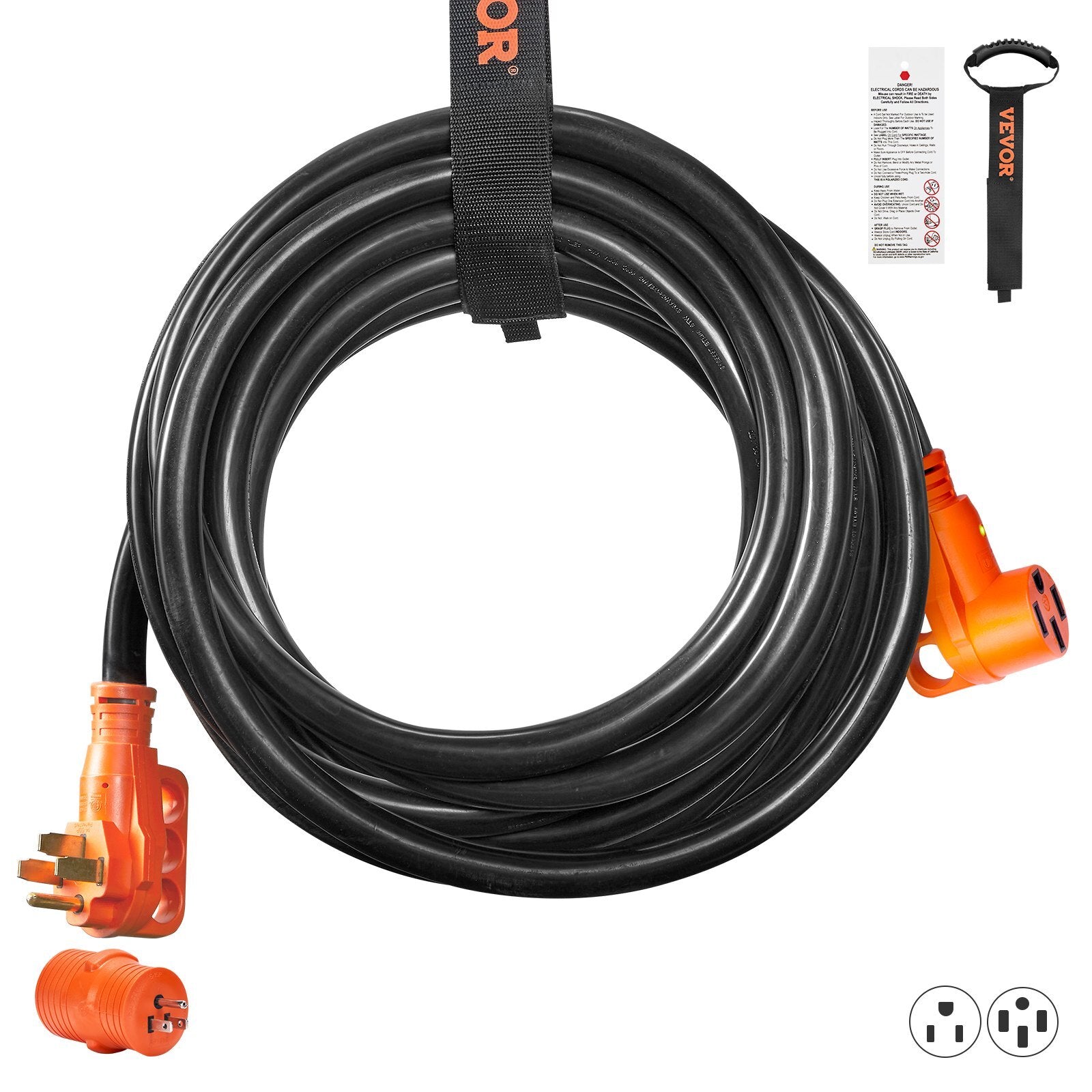 VEVOR 25ft RV Extension Cord Power Cord 50Amp NEMA 14-50R/NEMA 14-50P ETL Listed - Premium RV Extension Cord from VEVOR - Just $142.99! Shop now at Rapidvehicles