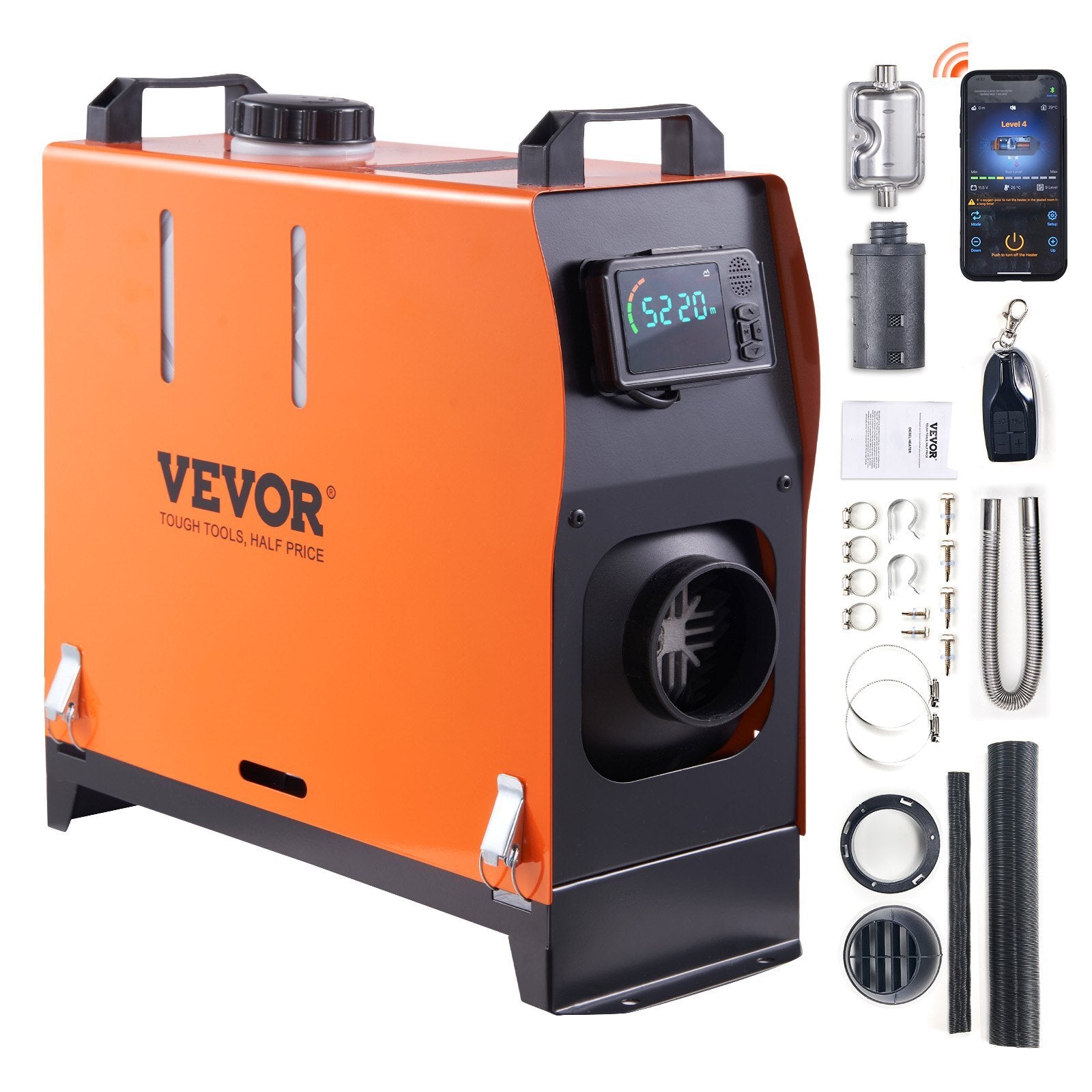 VEVOR Diesel Air Heater All-in-one 12V 5KW Bluetooth App LCD for Car RV Indoors - Premium Diesel Heater from VEVOR - Just $129.99! Shop now at Rapidvehicles