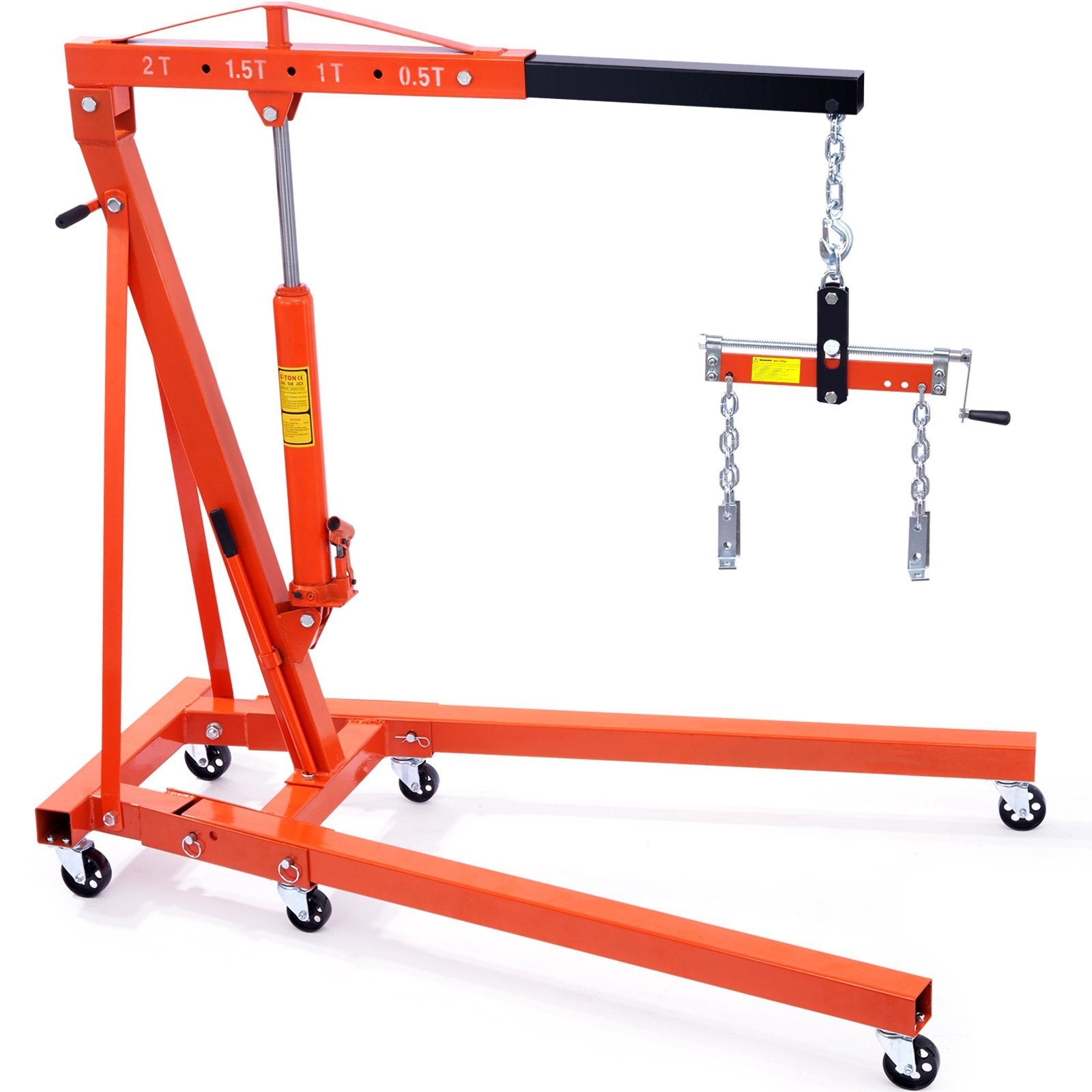 VEVOR Hydraulic Engine Hoist with Lever, 2 Ton/4400 LBS Heavy-duty Cherry Picker Shop Crane, Foldable Engine Crane and Engine Hoist leveler for Auto Repair, Motors, Weights Lifting, Loading - Premium Engine Hoists & Stands from VEVOR - Just $514.79! Shop now at Rapidvehicles