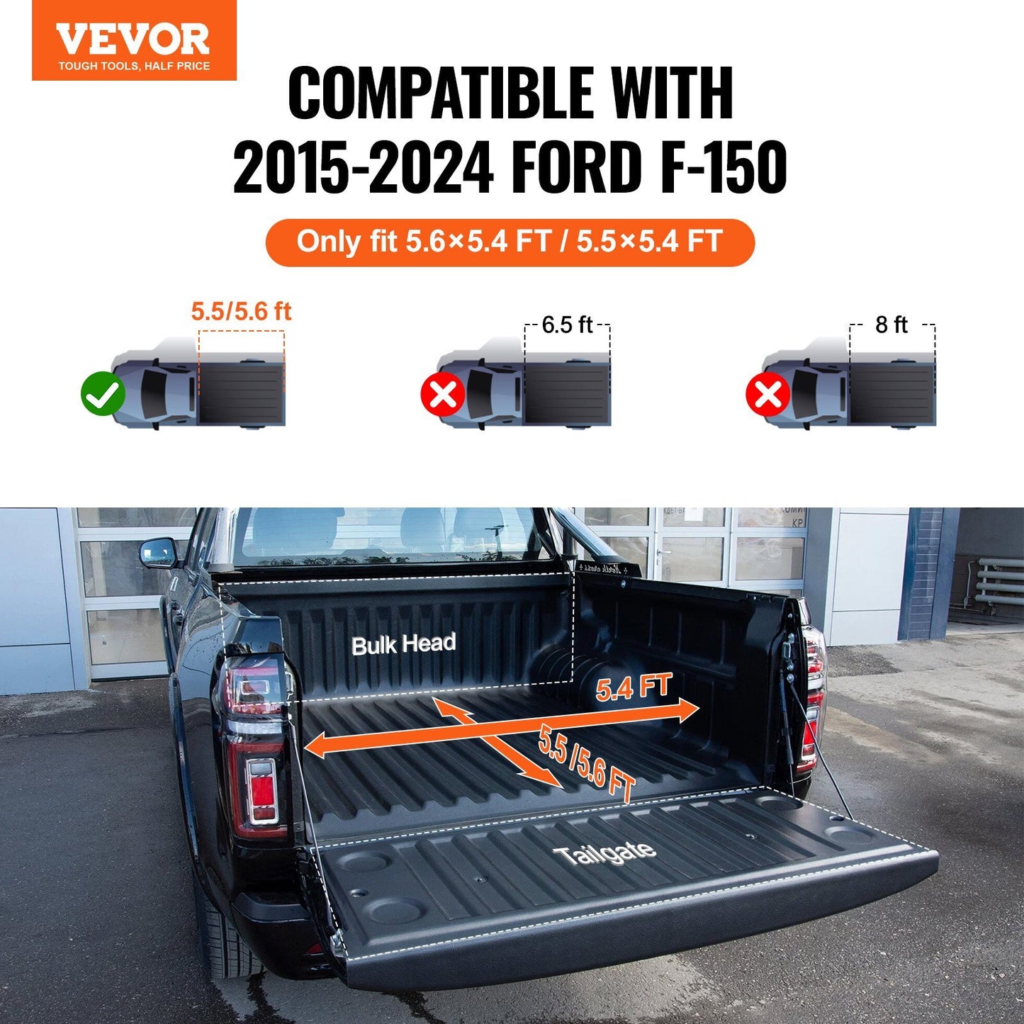 VEVOR Tri-Fold Truck Bed Tonneau Cover, Compatible with 2015-2024 - Premium Tonneau Cover from VEVOR - Just $775.49! Shop now at Rapidvehicles