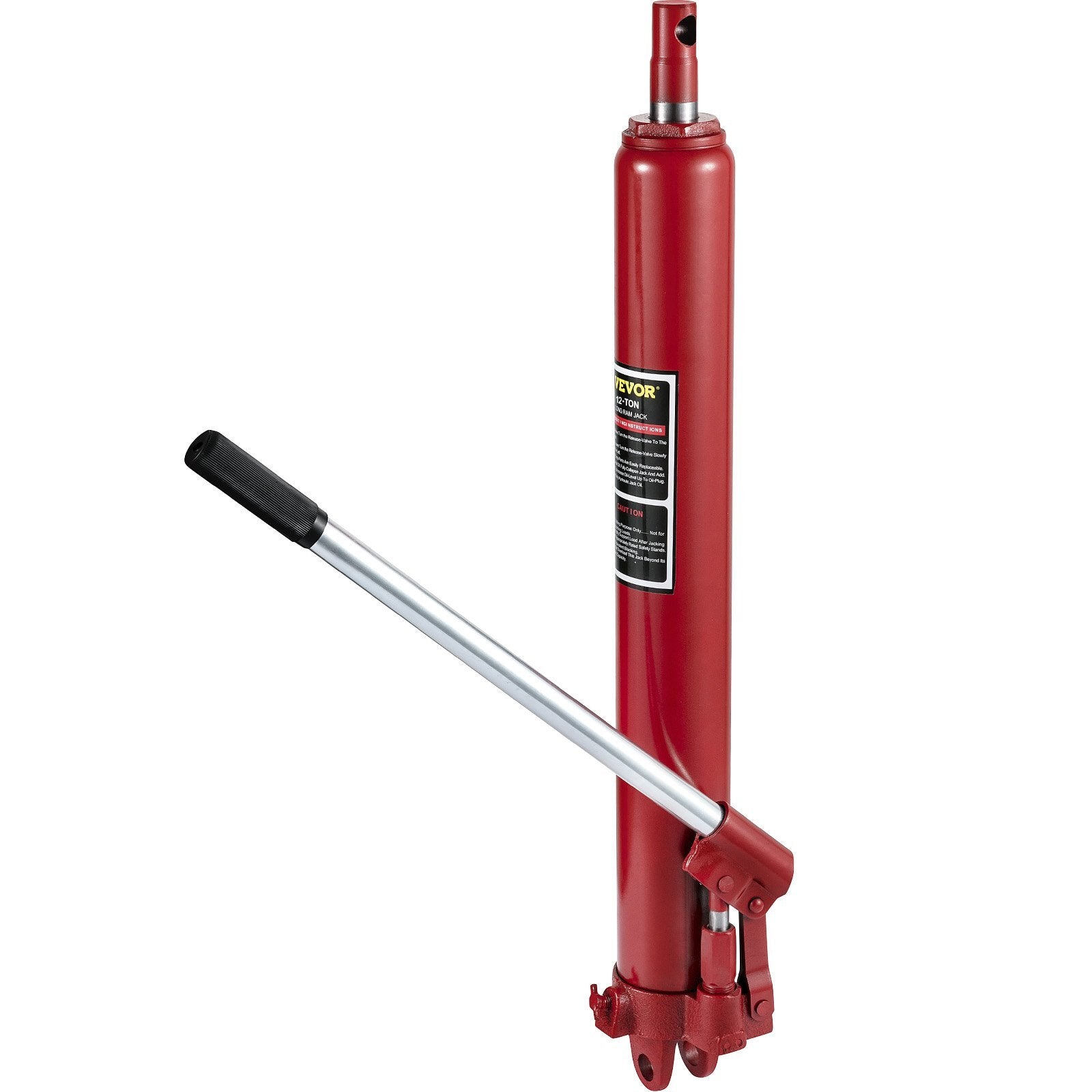 VEVOR Hydraulic Long Ram Jack, 12 Tons/26455 lbs Capacity, with Single Piston Pump and Clevis Base, Manual Cherry Picker w/Handle, for Garage/Shop Cranes, Engine Lift Hoist, Red - Premium Bottle Jacks from VEVOR - Just $85.99! Shop now at Rapidvehicles