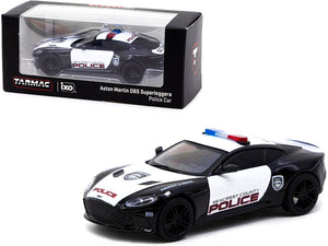 Aston Martin DBS Superleggera "Seacrest County Police" Black and White 1/64 Diecast Model Car by Tarmac Works - Premium  from Rapidvehicles - Just $32.99! Shop now at Rapidvehicles