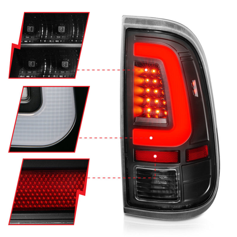ANZO 2008-2016 Ford F-250 LED Taillights Black Housing Clear Lens (Pair) 311356