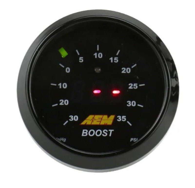 AEM Electronics 52mm Digital Boost Gauge 35 PSI - Rapid Vehicles