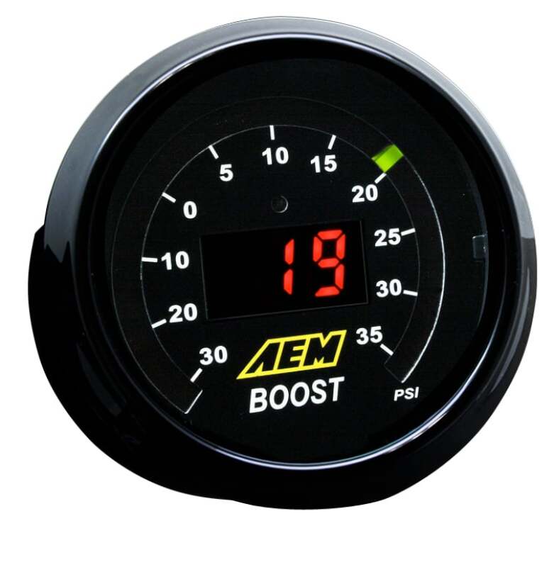 AEM Electronics 52mm Digital Boost Gauge 35 PSI - Rapid Vehicles