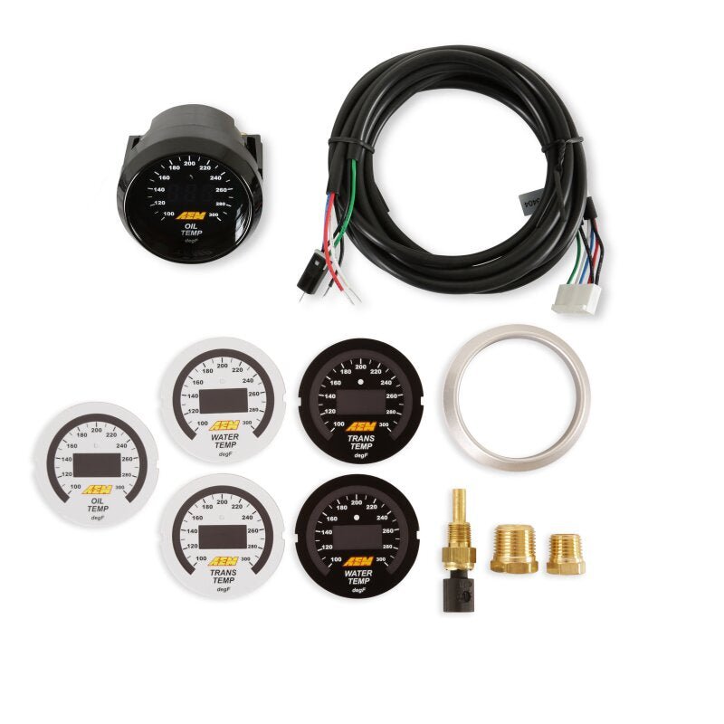 AEM Electronics 52mm Digital Oil Water Temperature Gauge 100-300 F - Rapid Vehicles