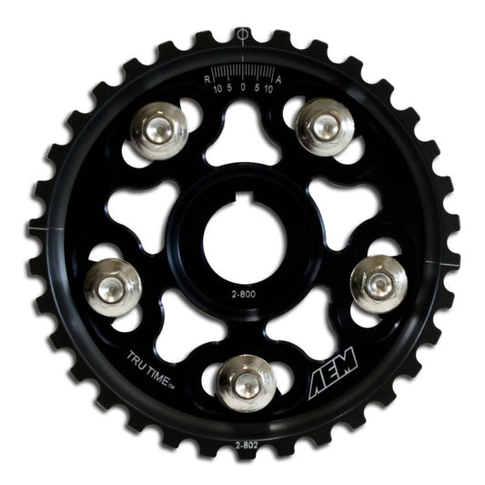 AEM Electronics Tru-Time Cam Gear Black 5-Bolt Honda B Series - Rapid Vehicles