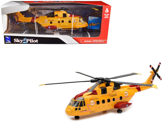 AgustaWestland AW101 (EH101) Helicopter Yellow "Canada Forces Search & Rescue" "Sky Pilot" Series 1/72 Diecast Model by New Ray free shipping USA - Rapid Vehicles