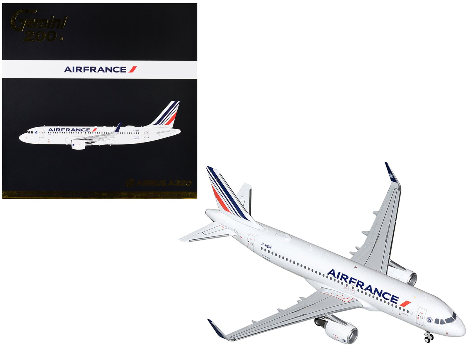 Airbus A320 Commercial Aircraft "Air France" White with Tail Stripes "Gemini 200" Series 1/200 Diecast Model Airplane by GeminiJets free shipping USA - Rapid Vehicles