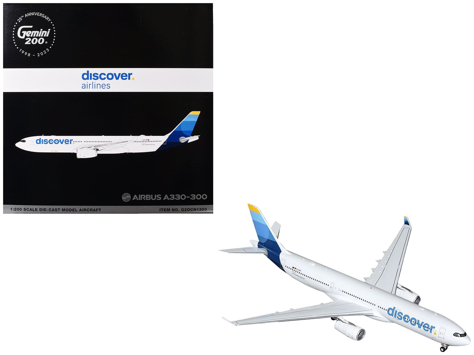 Airbus A330 - 300 Commercial Aircraft "Discover Airlines" (D - AIKK) White with Blue Tail "Gemini 200" Series 1/200 Diecast Model Airplane by GeminiJets free shipping USA - Rapid Vehicles