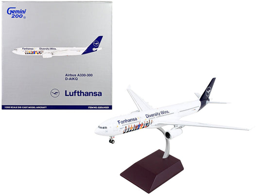 Airbus A330 - 300 Commercial Aircraft "Lufthansa - Diversity Wins" White with Blue Tail "Gemini 200" Series 1/200 Diecast Model Airplane by GeminiJets free shipping USA - Rapid Vehicles