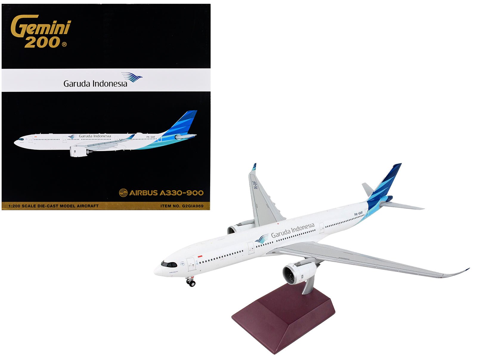 Airbus A330 - 900 Commercial Aircraft "Garuda Indonesia" White with Blue Tail "Gemini 200" Series 1/200 Diecast Model Airplane by GeminiJets free shipping USA - Rapid Vehicles