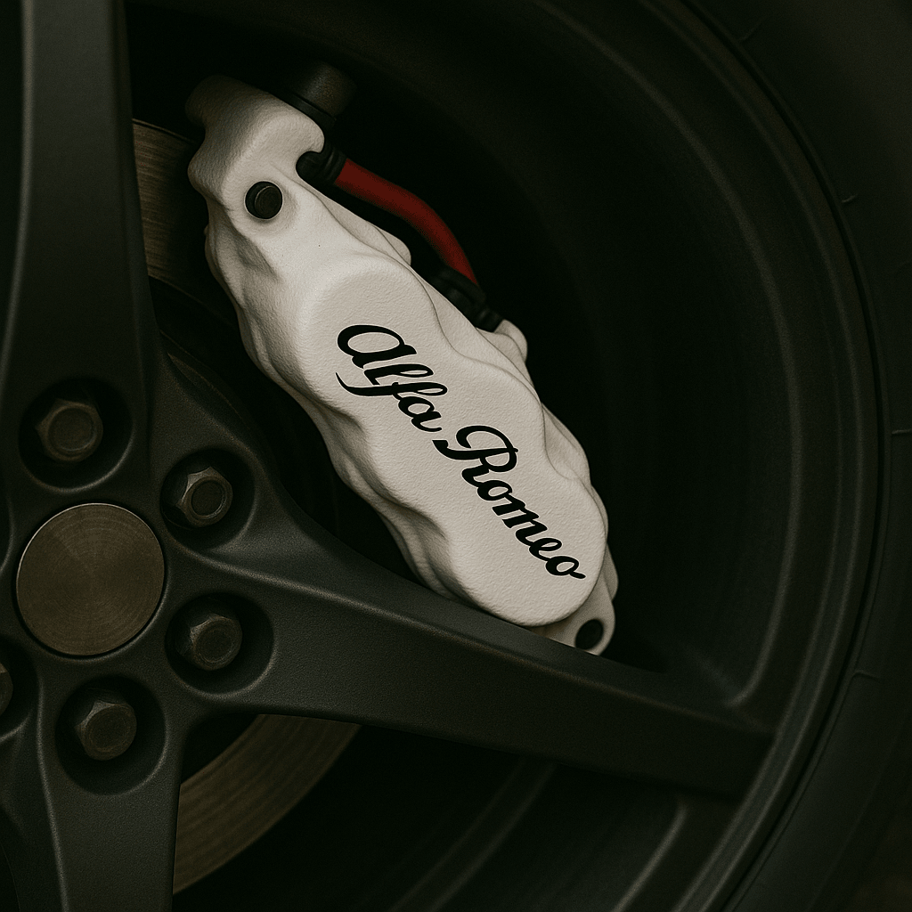 Alfa Romeo Brake Caliper Decals – Universal Fit | Set of 8 (3" to 6") - Rapid Vehicles