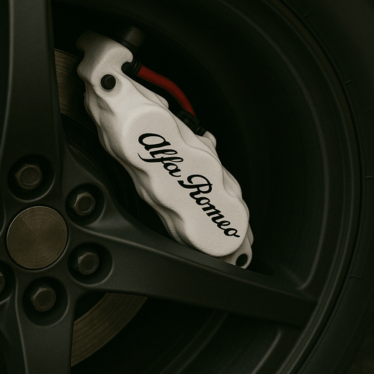 Alfa Romeo Brake Caliper Decals – Universal Fit | Set of 8 (3" to 6") - Rapid Vehicles