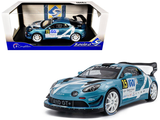 Alpine A110 Rallye GT+ 15 Raphael Astier - Denis Giraudet "Rallye Du Mont Blanc" (2024) "Competition" Series 1/18 Diecast Model Car by Solido free shipping USA - Rapid Vehicles
