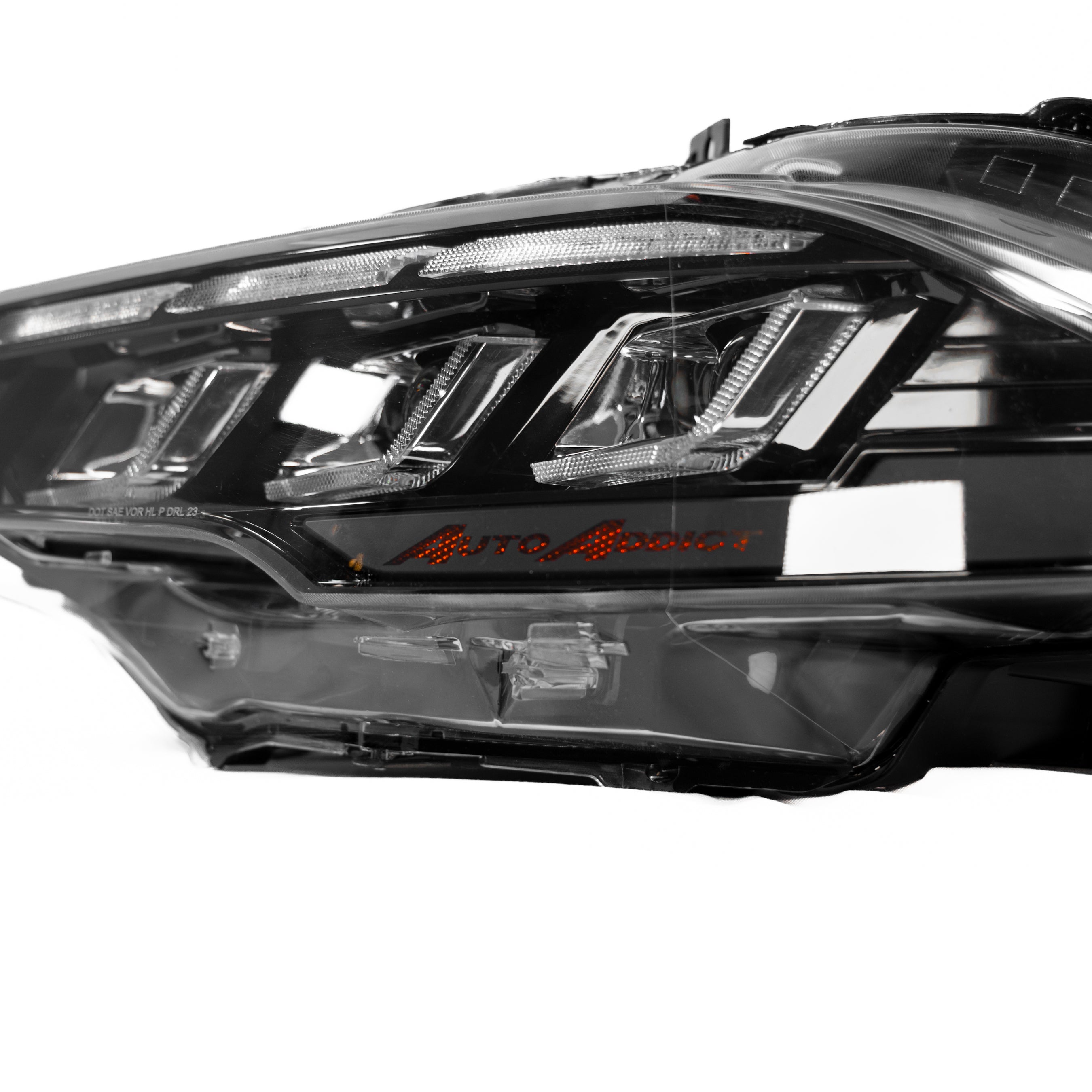 2018-2023 Ford Mustang Projector Headlights S650 Style LED Amber Sequential Turn Signals